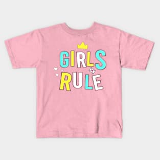 Girls Rule - Inspiration Positive Girly Quote Artwork !! Kids T-Shirt